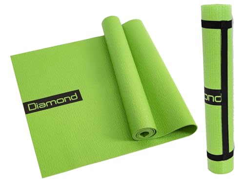 Yogamatte – zweifarbige Fitnessmatte aus PVC [mit Schultergurt] rutschfest, umweltfreundlich [173 x 61 cm, Dicke 0,4 oder 0,6 cm] Gymnastikmatte, Fitness, Pilates (grün, Dicke 0,4 cm) von G5 HT SPORT