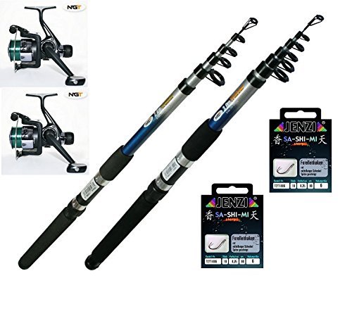 Forellenset Angelset Forelle 1 x Rute 2,40m + 1 x Rute 3,0m 2 x Rolle 2 x Schnur und 20 Haken NEU Forellenset Angelset Forelle 1 x Rute 2,40m + 1 x Rute 3,0m 2 x Rolle 2 x Schnur und 20 Haken NEU von G8DS