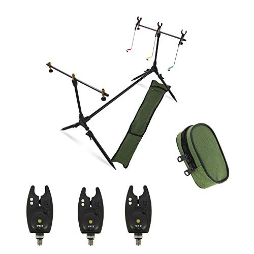 G8DS Set Rod Pod Rutenhalter + Tragetasche inklusive 3 Bissanzeiger mit Lautstärke- und Tonregler in Einer Tragetasche Karpfen Angeln G8DS Set Rod Pod Rutenhalter + Tragetasche inklusive 3 Bissanzeiger mit Lautstärke- und Tonregler in Einer Tragetasche Karpfen Angeln von G8DS