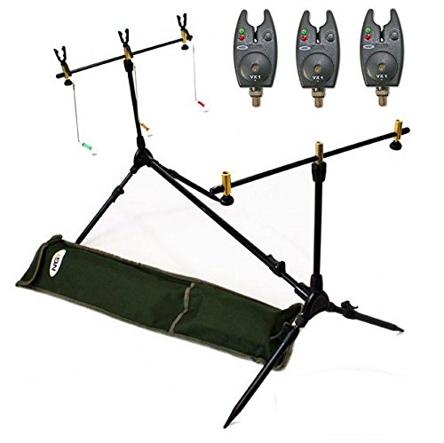 Rod Pod Rutenhalter inkl. Bissanzeiger für 3 Ruten und Tasche inklusive Hängebissanzeiger Rod Pod Rutenhalter inkl. Bissanzeiger für 3 Ruten und Tasche inklusive Hängebissanzeiger von G8DS