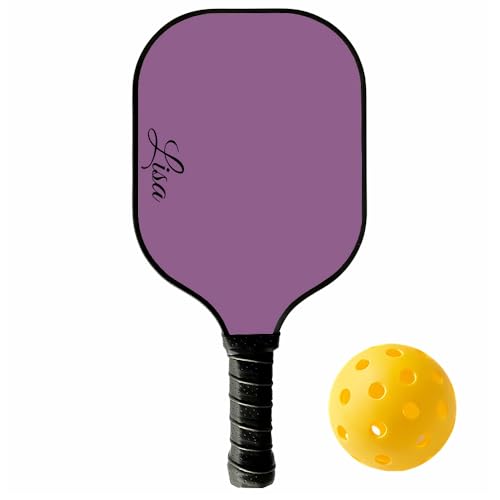 GABSHAIM Pickleball-Paddel mit individuellem Namen, Silberbeere, Pickleball-Paddel, Set mit 1 Stück, für Anfänger, Damen, Herren, Pickleball-Schläger, Fiberglas, leicht, schwarzer Griff von GABSHAIM