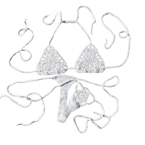 GADAW Häkel-Badeanzug-Set für Damen, Badeanzug, Neckholder, Oberteil und Shorts von GADAW