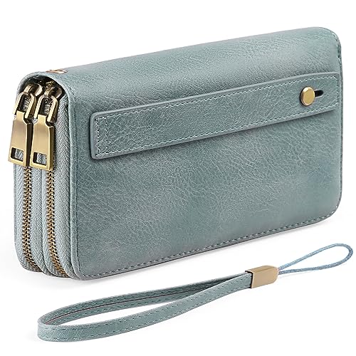 GAEKEAO Geldbörse Damen Gross, Portemonnaie Damen Veganes Leder Doppel Reißverschluss Kreditkartenetui, RFID Schutz Clutch Geldbeutel Damen Groß, mit Viel Kartenfächer Wallet, Portmonee für Frauen GAEKEAO Geldbörse Damen Gross, Portemonnaie Damen Veganes Leder Doppel Reißverschluss Kreditkartenetui, RFID Schutz Clutch Geldbeutel Damen Groß, mit Viel Kartenfächer Wallet, Portmonee für Frauen von GAEKEAO
