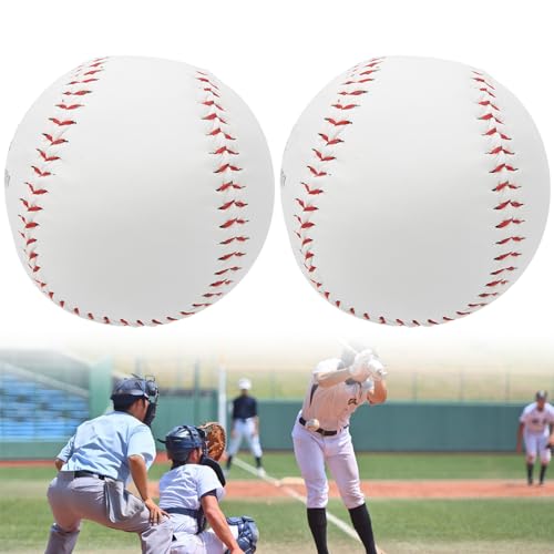 GAESHOW 2 Stück Handgenäht Baseballs, Baseball Ball, Professionelle Baseballbälle aus PU, Baseballbälle für Erwachsene und Jugendliche, professionelle Baseballspiele von GAESHOW