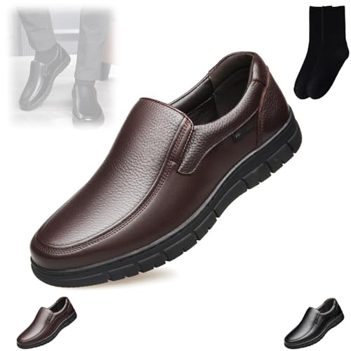 GAGFDA Herren Arch Support Slip On Orthopädische Leichte Rutschfeste Wanderschuhe Fahrschuhe für Männer Weiches Leder Business Kleid Schuhe von GAGFDA