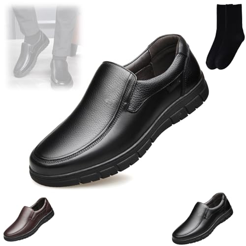 GAGFDA Herren Arch Support Slip On Orthopädische Leichte Rutschfeste Wanderschuhe Fahrschuhe für Männer Weiches Leder Business Kleid Schuhe von GAGFDA