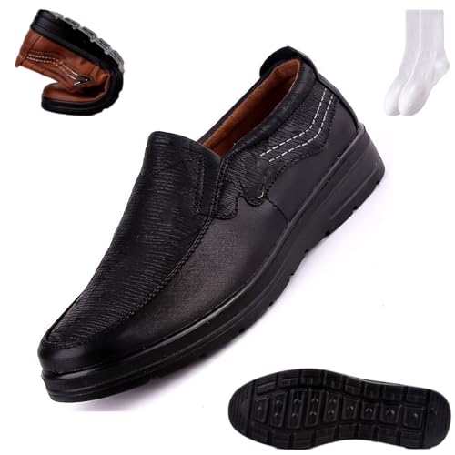 GAGFDA Herren-Wanderschuhe, echtes Leder, atmungsaktiv, leicht, orthopädisch, rutschfest, weiches Leder, Loafers von GAGFDA