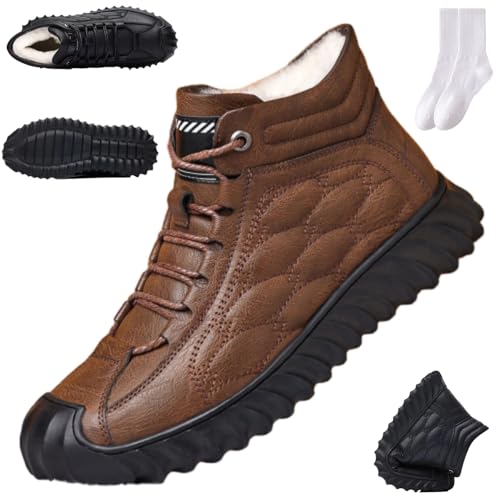 GAGFDA Orthopädische Stiefel für Herren, wasserdicht, warm, Leder, weiches PU-Leder, rutschfest, warme Baumwollstiefel, wasserdichte orthopädische warme Stiefel GAGFDA Orthopädische Stiefel für Herren, wasserdicht, warm, Leder, weiches PU-Leder, rutschfest, warme Baumwollstiefel, wasserdichte orthopädische warme Stiefel von GAGFDA
