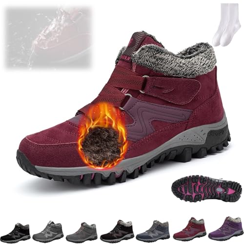 GAGFDA Wasserdichte orthopädische warme Stiefel für Damen, Winter-Thermostiefel, Outdoor, rutschfest, verstellbar, mit Fell gefüttert, warme Schneestiefel, orthopädische Stiefel für Damen (rot, 39 EU) GAGFDA Wasserdichte orthopädische warme Stiefel für Damen, Winter-Thermostiefel, Outdoor, rutschfest, verstellbar, mit Fell gefüttert, warme Schneestiefel, orthopädische Stiefel für Damen (rot, 39 EU) von GAGFDA