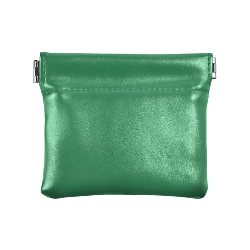 Mittelgroße türkise Münzgeldbörse aus PU-Leder Kleingeldhalter Quetschtasche Mini-Kosmetiktaschen, meergrün, Muster: von GAIREG