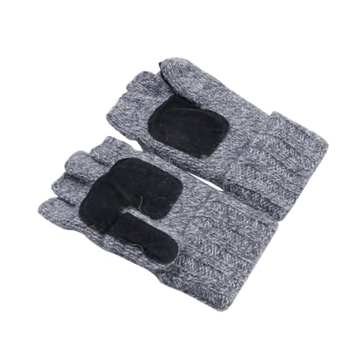 GALPADA 1 Paar Fitness Warme Handschuhe Fingerlose Reithandschuhe Fahrradhandschuhe Fingerlose Handschuhe Plus Dicke Strickhalbfingerhandschuhe Warme Fäustlinge Sporthandschuhe Light Grey von GALPADA