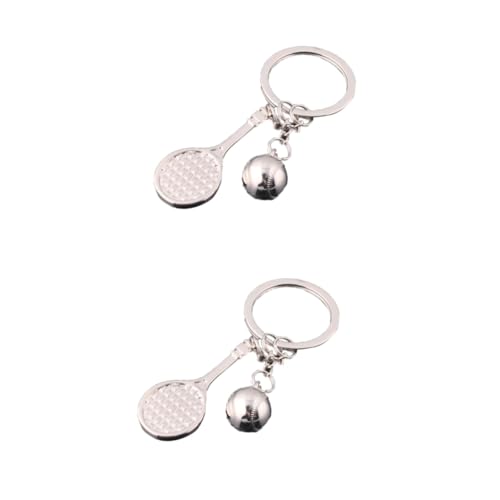 GALPADA 12 STK Anhänger Schlüsselanhänger geburtstagsmitgebsl schlüsselanhänger tennisschläger Tennis Racket Keychain Premium Keychain Auto schlüsselanhänger Schlüsselbund Silver von GALPADA