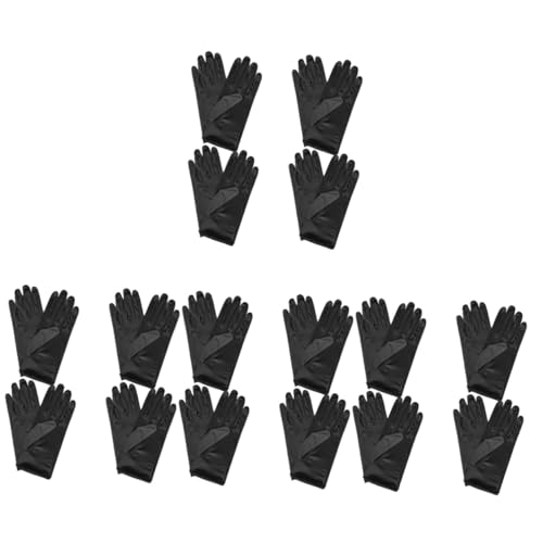 GALPADA 16 Paare Satin-Handschuhe Reithandschuhe Sonnencreme-Handschuhe Sonnenschutzhandschuhe Weiße Seidenhandschuhe Damen Sommerhandschuhe Golfhandschuhe Für Damen Laborhandschuhe Black von GALPADA