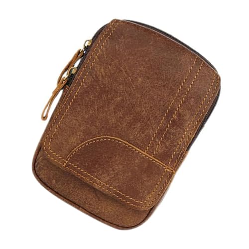 GALPADA 1stk Gürteltasche Aufbewahrungstasche Im Einfachen Stil Minimalistische Geldbörse Für Herren Vintage Handy Aufbewahrungstasche Handy Gürtel Männer Im Freien Brown Echtes Leder von GALPADA