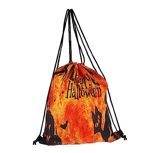 GALPADA 1stk Halloween-Einkaufstasche Turnbeutel Mit Kordelzug Rucksäcke Für Die Reise Reisetaschen Halloween-kordelzugbeutel Halloween-süßigkeitstüte Taschen Einpacken Oxford-Stoff Orange von GALPADA