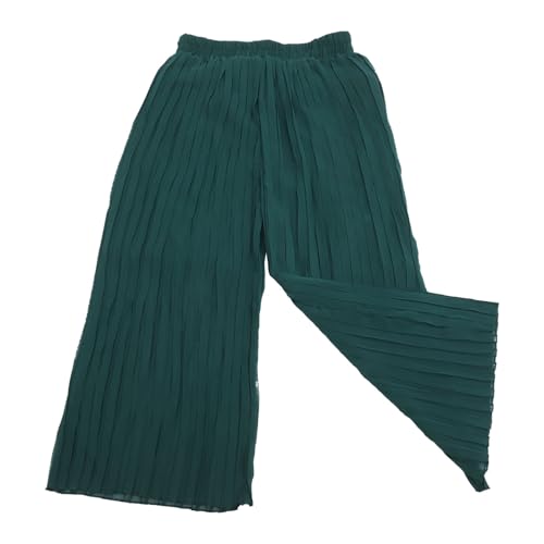 GALPADA 2 STK Chiffon Weite Hose Plus-Size-Kleidung für Frauen Hose mit weitem Bein für Damen Umstandsmode Hose Freizeithose Wide Leg hosenbügel Dame Chiffonhose Frauen-Chiffon-Hosen Green von GALPADA