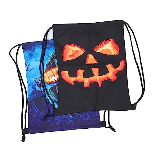 GALPADA 2 Stücke Kürbiskopf-Rucksack Halloween-süßigkeitstüte Halloween-Goodie-Bags Süßes Oder Saures Taschen Halloween-kekstüte Halloween -Taschen Halloween-sporttaschen Black Polyester von GALPADA