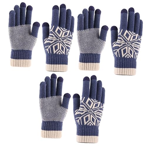 GALPADA 3 Paare gestrickte Handschuhe beheizbare Handschuhe warme Vollfingerhandschuhe Handwärmer thermohandschuhe Thermal Gloves Handschuhe für die Bildschirmberührung warme Handschuhe von GALPADA