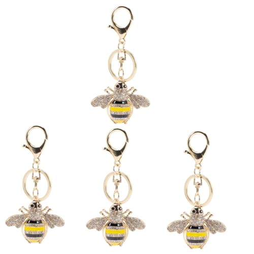 GALPADA 4 Stück Biene Schlüsselanhänger - Schlüsselanhänger Auto-Ornament Bag Charm autoanhänger kaufen Strass-Schlüsselanhänger Schlüsselanhänger-Zubehör Legierung Strass Yellow von GALPADA