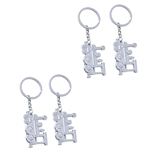 GALPADA 4 Stück Lokomotive Schlüsselanhänger Auto Schlüsselanhänger Männer Schlüsseletui Kette genschenkideen Key Holder Rucksack-Anhänger Schlüsseldekorationen Zinklegierung Silver von GALPADA