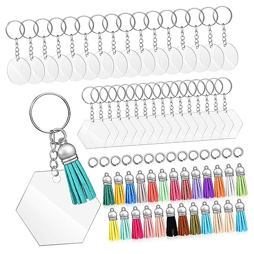GALPADA 50 Stück Schlüsselanhänger DIY Leerer Schlüsselbund Taschenanhänger Tragbarer Schlüsselbund Schlüsselrohlinge Tasche Schlüsselbundrohlinge Dekorativer Acryl Schlüsselring von GALPADA