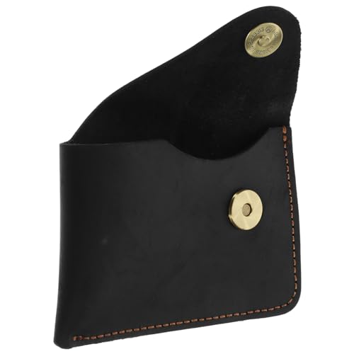 GALPADA Kartenhalter aus Leder Retro Styles außen Portemonnaie exstel femmansoe prrety Women Vintage-Geldbörse für Reisen Vintage Geldbörse für Männer tragbare Brieftasche Rindsleder Black von GALPADA