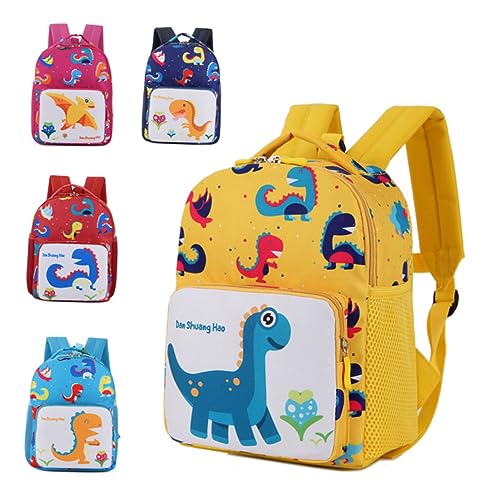 GALPADA Kinderrucksack Mit Dinosaurier Aufdruck Bezaubernde Büchertasche Für Jungen Und ädchen Multifunktionale Schultasche Mit Anti Verlust Funktion Gelb Ideal Für Kindergarten Und von GALPADA