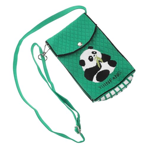 GALPADA Panda-Handytasche Handy-umhängetasche Umhängetaschen Für Damen Klein Mini-umhängetasche Kleine Umhängetasche Thread-geldbörse Brieftasche Frauen Armband Green Polyester von GALPADA