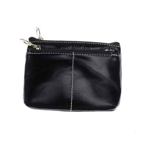 GALPADA Vintage Handtasche Für Damen Aus Hochwertigem Leder Modische Umhängetasche Schwarz Mit Großem Fassungsvermögen Doppelreißverschluss Und Schlüsselring Ideal Für Alltag Und von GALPADA