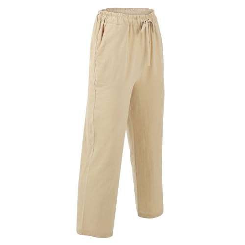 GALPADA lässige Joggerhose Jogginghose Damen mit weitem Bein mit geradem Bein für Damen Strandhosen für Damen Boho- Damen Sommerhose Polyester (Polyesterfaser) von GALPADA