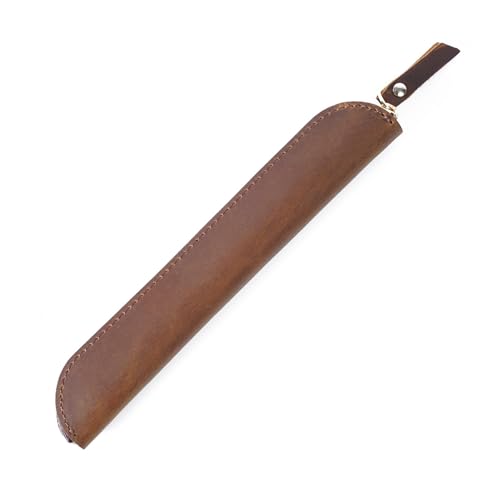 GALSOR Federmäppchen Einfache Mini-Retro-Stift-Stylus-Schutzhülle aus Leder, kompakte, niedliche Stifthülle(Color:Braun) von GALSOR