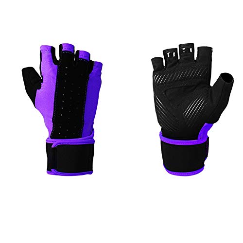 GALSOR Männer Frauen Fitness Handschuhe Cross Training Handschuhe Fingerlose Gewichtheberhandschuhe S-L(Color:Purple,Size:Medium) von GALSOR