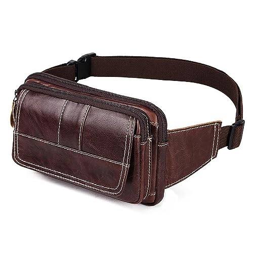 Tasche mit verstellbarem Hüftgurt Leder-Hüfttasche, multifunktionale Brusttasche, Retro-Umhängetasche for Männer und Frauen von GALSOR