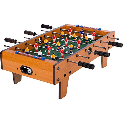 GAMES PLANET Mini Kicker Tischfußball „Chelsea“, Maße: 70x37x25 cm, Gewicht: 4 kg, 6 Spielstangen, Kleiner Kinder Tischkicker inkl. 2 Bälle, Holzdekor hell GAMES PLANET Mini Kicker Tischfußball „Chelsea“, Maße: 70x37x25 cm, Gewicht: 4 kg, 6 Spielstangen, Kleiner Kinder Tischkicker inkl. 2 Bälle, Holzdekor hell von GAMES PLANET