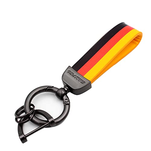 GAMPRO Schlüsselanhänger Herren Gold Deutsche Flagge Auto Schlüsselband Damen Schlüsselband mit 3 ausklinkbare Schlüsselring Ringe und Geschenkbox Schwarz 12cm GAMPRO Schlüsselanhänger Herren Gold Deutsche Flagge Auto Schlüsselband Damen Schlüsselband mit 3 ausklinkbare Schlüsselring Ringe und Geschenkbox Schwarz 12cm von GAMPRO