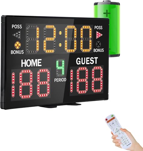 GAN XIN Anzeigetafel Elektronische, Digitale Scoreboard mit Fernbedienung 11 Stellige Anzeige LED Anzeigetafel für Basketball, Fußball, Volleyball, Tischtennis von GAN XIN