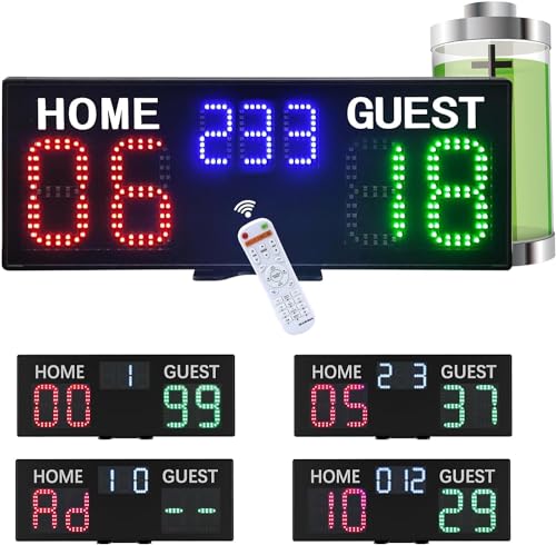 GAN XIN Digitale Anzeigetafel mit Fernbedienung Elektronischer Tennis Punktezähler LED Scoreboard für Tennis Baseball Fußball Basketball Volleyball von GAN XIN
