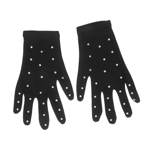 GANAZONO 2 Paar Skating-Handschuhe kinderhandschuhe Handballschuhe Funkelnde Handschuhe Schlittschuhe dekorative Partyhandschuhe Mädchen Partyhandschuhe für Mädchen Black von GANAZONO