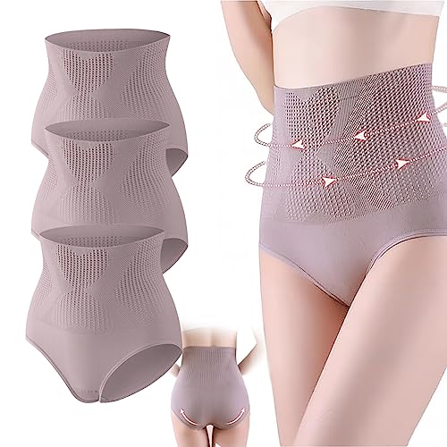 GANDUS Einzigartige Faser-Wiederherstellungs-Shaper-Unterwäsche zur Fettverbrennung und Bauchkontrolle, körperformende Slips mit hoher Taille für Frauen (3pcs-H,M) von GANDUS