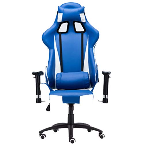 GANGUIO Gaming im Racing-Stil: Ergonomischer Executive-Drehstuhl mit Kopfstütze, Lendenkissen, hochklappbarem Handlauf, BluSteel-Füße von GANGUIO