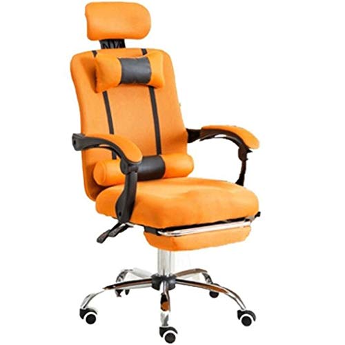 GANGUIO Mesh-Gaming: Ergonomischer Drehgelenk, mit Fußstütze für Heimbüro-Möbel, orangefarbene Stahlfüße von GANGUIO