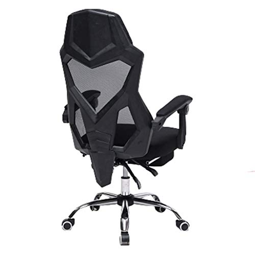 GANGUIO Mesh Gaming: Ergonomischer Executive-Drehstuhl mit hoher Rückenlehne, festen Armlehnen und Pedalen für Zuhause, Nero, Füße aus Aluminiumlegierung von GANGUIO