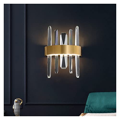 GANGUIO Wandlampe, postmoderne Luxus-Kristall-LED-Wandleuchte, kompatibel mit Schlafzimmer-Nachttisch-TV-Hintergrund-Wandlampe aus Edelstahl – Innenkunst, Wandleuchte von GANGUIO