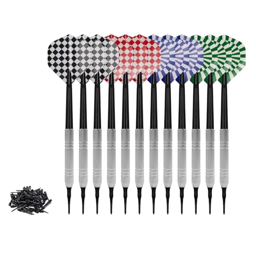 GAOINTELL 12 Stücke 14g Soft Tip Darts Mit 100 Stücke Darts Spitze Weiche Darts Ersatz Kunststoff Spitze Darts Darts Board Zubehör von GAOINTELL