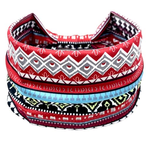 GAOINTELL Geknotetes Stirnband für Damen, elastisches Bandeau-Sport-Kopfband, afrikanischer Stil, rutschfest, dehnbar, Workout-Kopfbedeckung von GAOINTELL