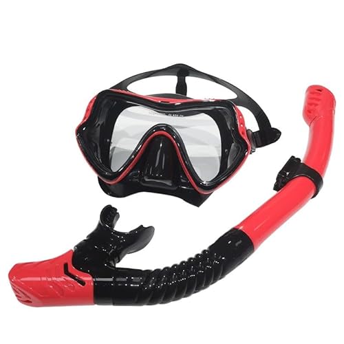 Schnorchelausrüstungsset für Erwachsene, Antibeschlag-Schnorchelmaske, Panorama-Tauchmaske mit Dry-Top-System, auslaufsichere 180°-Panorama-Schnorchelmaske C von GAOJYLF