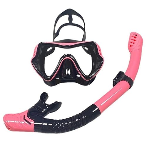 Schnorchelausrüstungsset für Erwachsene, Antibeschlag-Schnorchelmaske, Panorama-Tauchmaske mit Dry-Top-System, auslaufsichere 180°-Panorama-Schnorchelmaske F von GAOJYLF