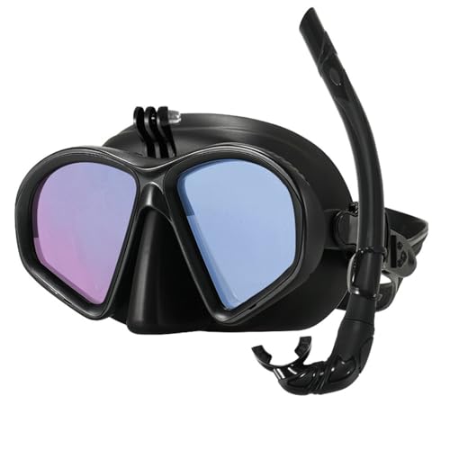 Schnorchelset mit Dry-Top-System, 180-Grad-Panorama-Schnorchelmaske, Tauchmaske aus gehärtetem Glas mit Antibeschlag- und UV-Schutz, Schnorchelausrüstung für Erwachsene A von GAOJYLF