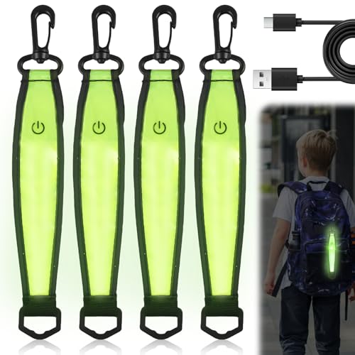 4 Stück LED Blinklicht Schulranzen, 3 Modi USB Aufladbar Reflektierende Anhänger, Kinder Sicherheitslicht Reflektoren Schulranzen, Wasserdichte Reflektor Anhänger für Schulranzen Rucksack Joggen 4 Stück LED Blinklicht Schulranzen, 3 Modi USB Aufladbar Reflektierende Anhänger, Kinder Sicherheitslicht Reflektoren Schulranzen, Wasserdichte Reflektor Anhänger für Schulranzen Rucksack Joggen von GAOUTO