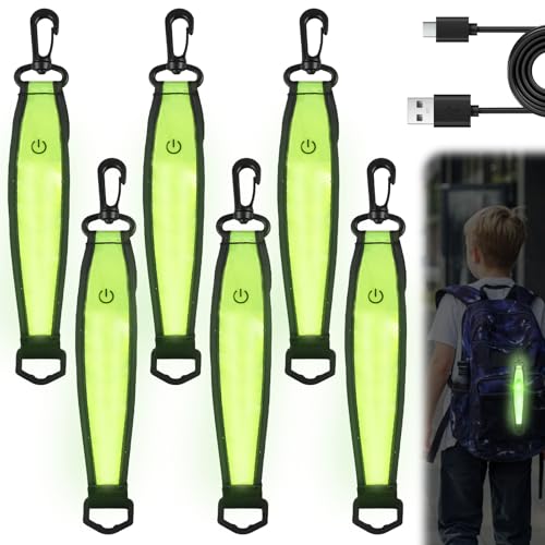 6 Stück LED Blinklicht Schulranzen, 3 Modi USB Aufladbar Reflektierende Anhänger, Kinder Sicherheitslicht Reflektoren Schulranzen, Wasserdichte Reflektor Anhänger für Schulranzen Rucksack Joggen 6 Stück LED Blinklicht Schulranzen, 3 Modi USB Aufladbar Reflektierende Anhänger, Kinder Sicherheitslicht Reflektoren Schulranzen, Wasserdichte Reflektor Anhänger für Schulranzen Rucksack Joggen von GAOUTO